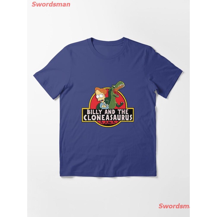 swordsman-เสื้อยืดกีฬา-billy-amp-the-cloneasaurus-t-shirt-essential-t-shirt-short-sleeve-t-shirts