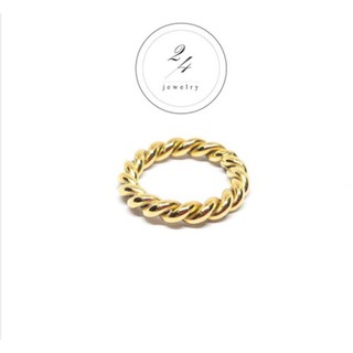 แหวนแฟชั่น เครื่องประดับ 24jewelry รุ่น TR013 สแตนเลสแท้ ชุบทอง18K ไม่ลอกไม่ดำ