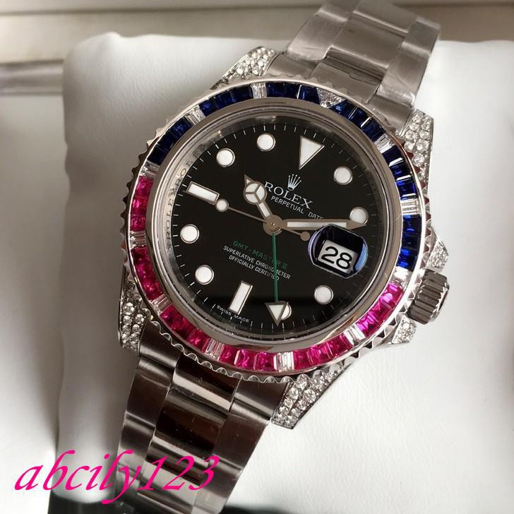 การยิงจริงตัวจริง-rolex-นาฬิกาเพชร-gmt-ผู้ชายของ-gmt-9447