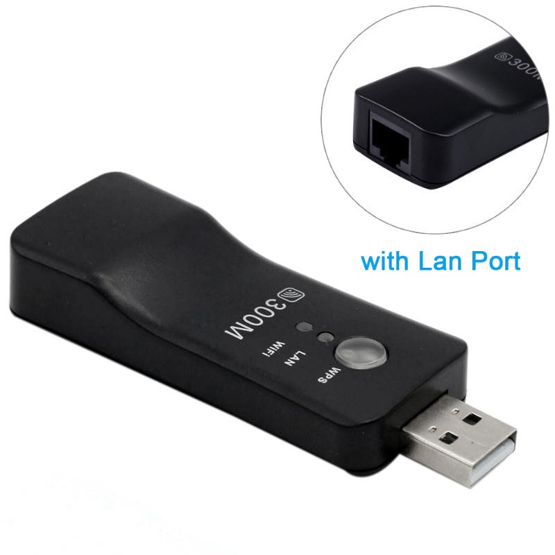 usb-tv-wifi-dongle-อะแดปเตอร์รับสัญญาณไร้สาย-300mbps-rj45-wps-สําหรับ-samsung-lg-sony-smart-tv