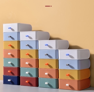 ปลีก/ส่ง กล่องลิ้นชักเก็บของสีสันสวยงาม กล่องสำหรับจัดเก็บ กล่องเก็บอุปกรณ์เครื่องเขียน เครื่องสำอาง AMR0172