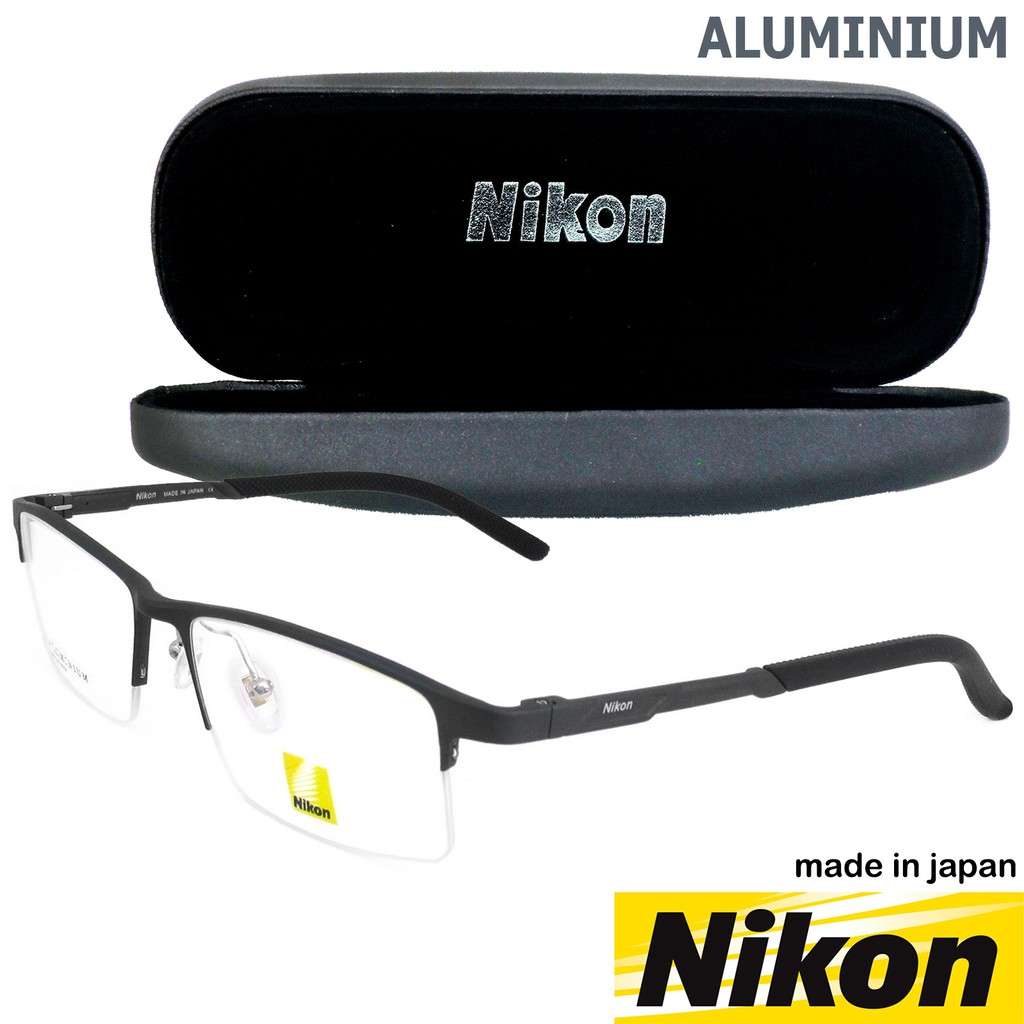 nikon-แว่นตา-รุ่น-6235-c-2-สีเทา-กรอบเซาะร่อง-ขาสปริง-วัสดุ-อลูมิเนียม-กรอบแว่นตา-eyeglasses