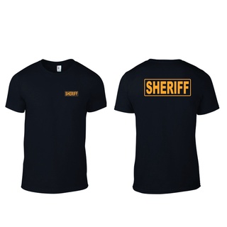 ขายดี!Sheriff เสื้อยืดลําลอง ผ้าฝ้าย 100% แขนสั้น คอกลม พิมพ์ลาย Law Eorcement Sheriff ทรงหลวม สไตล์ฮิปฮอป สําหรับผู้ชาย
