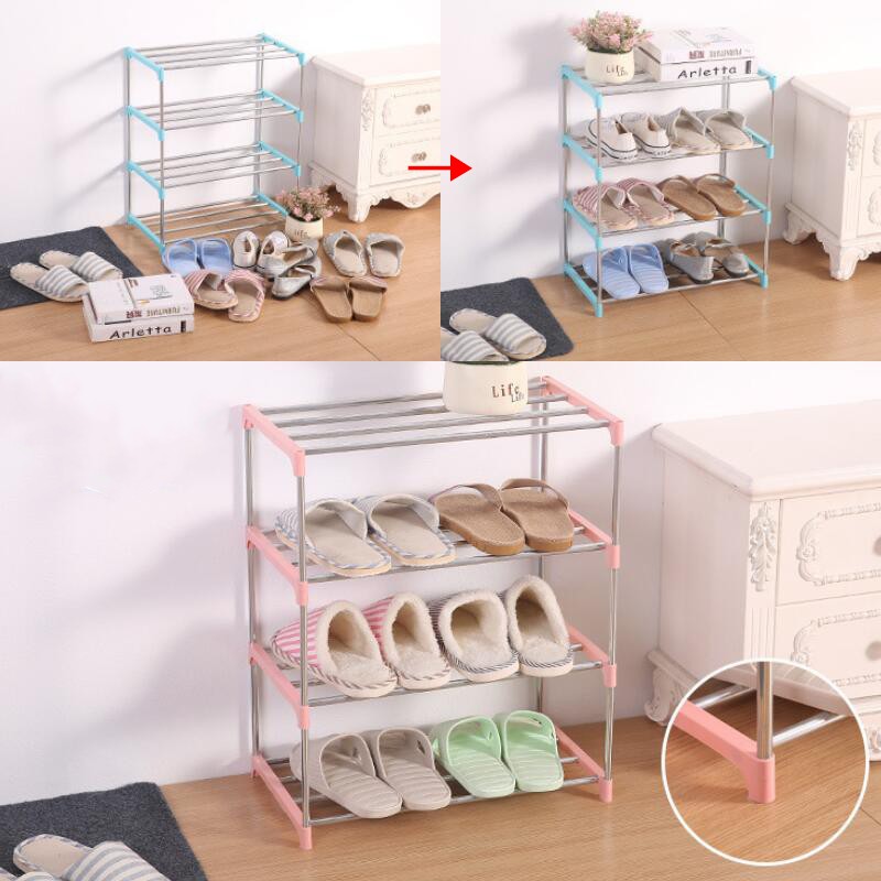 ภาพสินค้าชั้นวางรองเท้า ชั้นเก็บรองเท้า ชั้นวางรองเท้าสแตนเลส Shoe Rack ที่วางรองเท้า 3/4ชั้น-182 จากร้าน collymall บน Shopee ภาพที่ 2