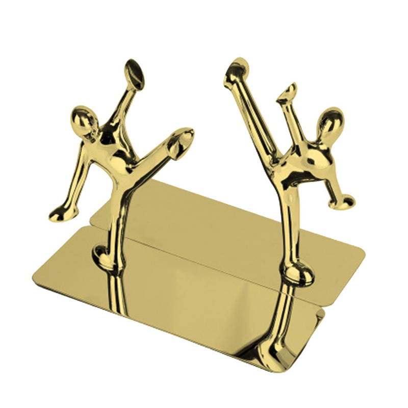 สีดํา 1 คู่ Heavy Duty สแตนเลส Man Bookends Nonskid Bookend Art Bookend ...