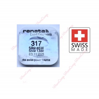 ภาพหน้าปกสินค้าถ่านกระดุม Renata  ถ่าน ของแท้ 1.55V made in Swiss SR516SW 317 / SR521SW 379 / SR527SW 319 , 516 , 521 , 527 ที่เกี่ยวข้อง