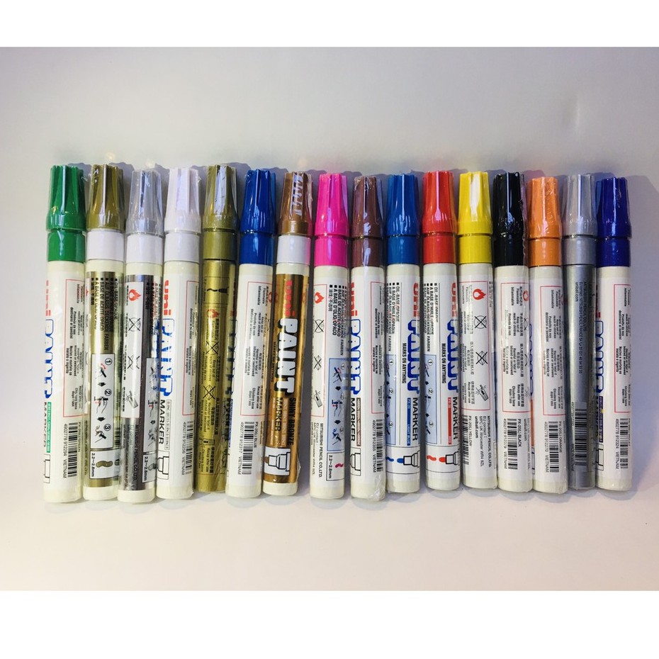 ราคาและรีวิวปากกายูนิเพ้นท์ UNI PAINT MARKER ปากกาเพ้นท์หัวน้ำมัน(ขายแยกด้าม) PX-20