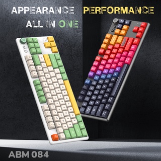 Fancytech ABM084 คีย์บอร์ดเมคคานิคอล 84 คีย์ เชื่อมต่อ 3 โหมด (มีสาย บลูทูธ ไร้สาย 2.4G) RGB พร้อมลูกบิด