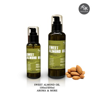 Aroma&amp;More Sweet Almond Oil Refined น้ำมันสวีท อัลมอลด์บริสุทธิ์ รีไฟน์ น้ำมันเบส Spain (Cosmetic Grade) 100/200/1000ML