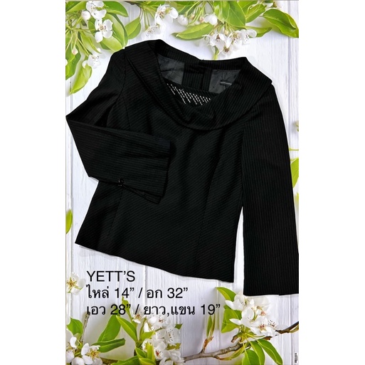 พร้อมส่ง-yett-s-อก-32-เสื้อแขนยาว-กระดุมหลัง-สีเทาดำ-ลายริ้ว-เรียบหรู-แบรนด์เกาหลีแท้