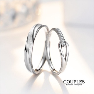 s925 Couples ring 21 แหวนคู่รักเงินแท้  ประดับด้วย Cubic Zirconia (CZ) ปรับขนาดได้