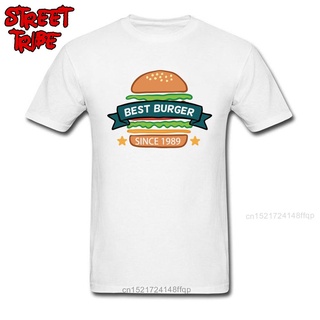 [S-5XL]เสื้อยืดลําลอง แขนสั้น พิมพ์ลายการ์ตูน Burger Lover Best Burger s 1989 สีขาว สําหรับผู้ชาย ส่งฟรี 329209