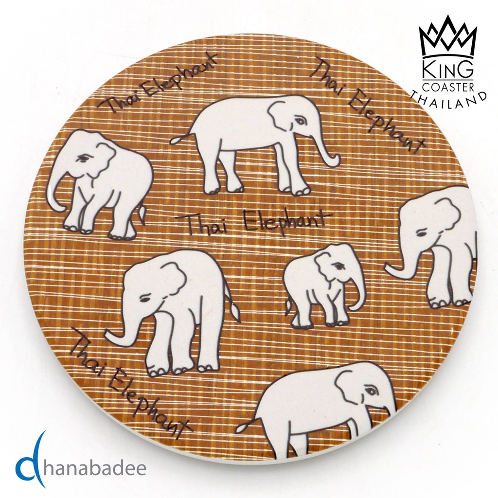 king-coaster-จานรองแก้วดูดน้ำ-thai-elephant-02-d10002-ที่รองแก้วและแผ่นรองแก้ว-เซรามิคธนบดี