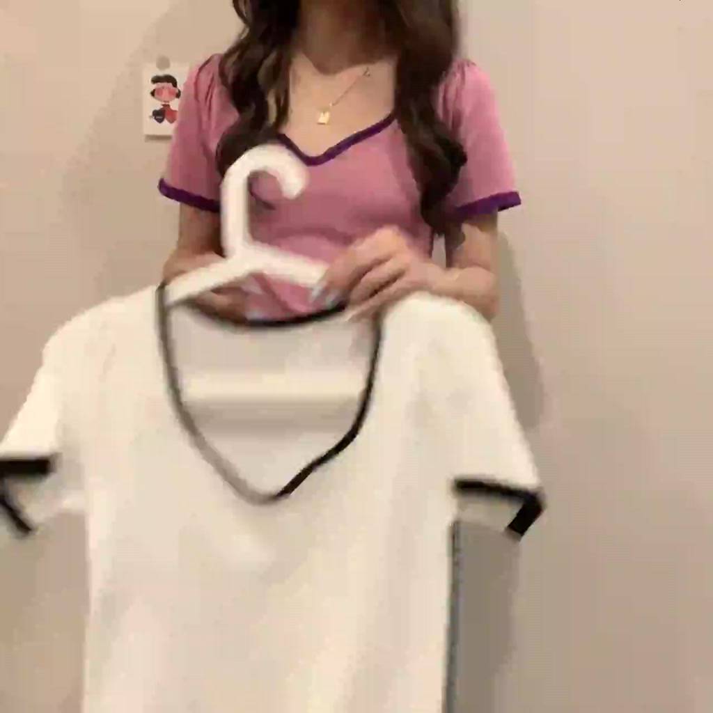 alice-แขนสั้นเสื้อยืดผู้หญิงบางแฟชั่นคอวีไม่สม่ำเสมอบางถักด้านบน-2022-ฤดูร้อน-ทันสมัย-stylish-ทันสมัย-ทันสมัย-fs210090-36z230909