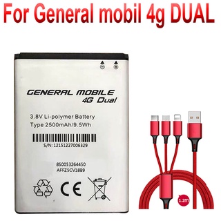 3.8V Battery For General Mobile 4G Dual GM4G Android One Cell Mobile Phone Batteries +USB cable