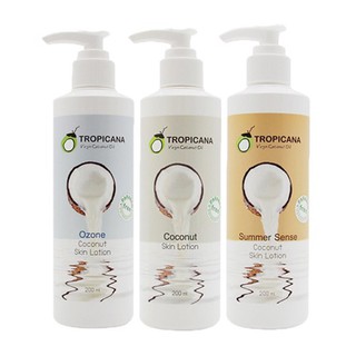 โลชั่นบำรุงผิว น้ำมันมะพร้าว Tropicana coconut skin lotion สูตรไร้สารพาราเบน(200 ml) ของแท้ 💯