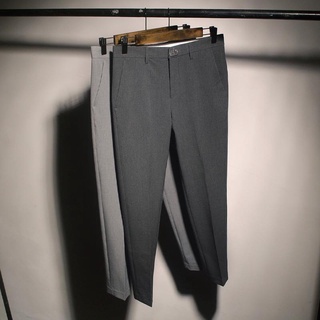 ♘Slim-fit 9-point casual pants men s light-cooked style men s Korean business small feet nine-point trousers summer thin