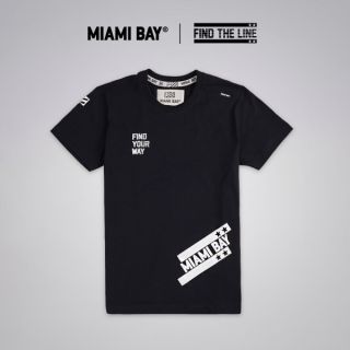 Miami Bay เสื้อยืด รุ่น Find the line สีดำ