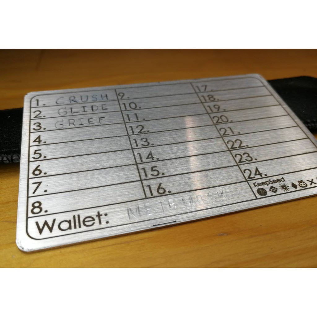 ภาพหน้าปกสินค้าKeepSeed แผ่นเก็บ Seed phrase สำหรับคลิบโต wallet CryptoSteel,CryptoPlate,แผ่นเก็บรหัสกระเป๋าเหรียญคริปโต "จำนวน 2 ชุด " จากร้าน keepseed บน Shopee