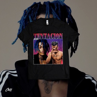 คอลูกเรือเสื้อยืดคอกลมRap TEE - XXXTENTACIONผ้าฝ้ายแท้