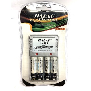 ชุดชาร์จ Jiabao636 สามารถชาร์จ 2a 3a 9v พร้อมถ่าน AA 2700mah 4ก้อน