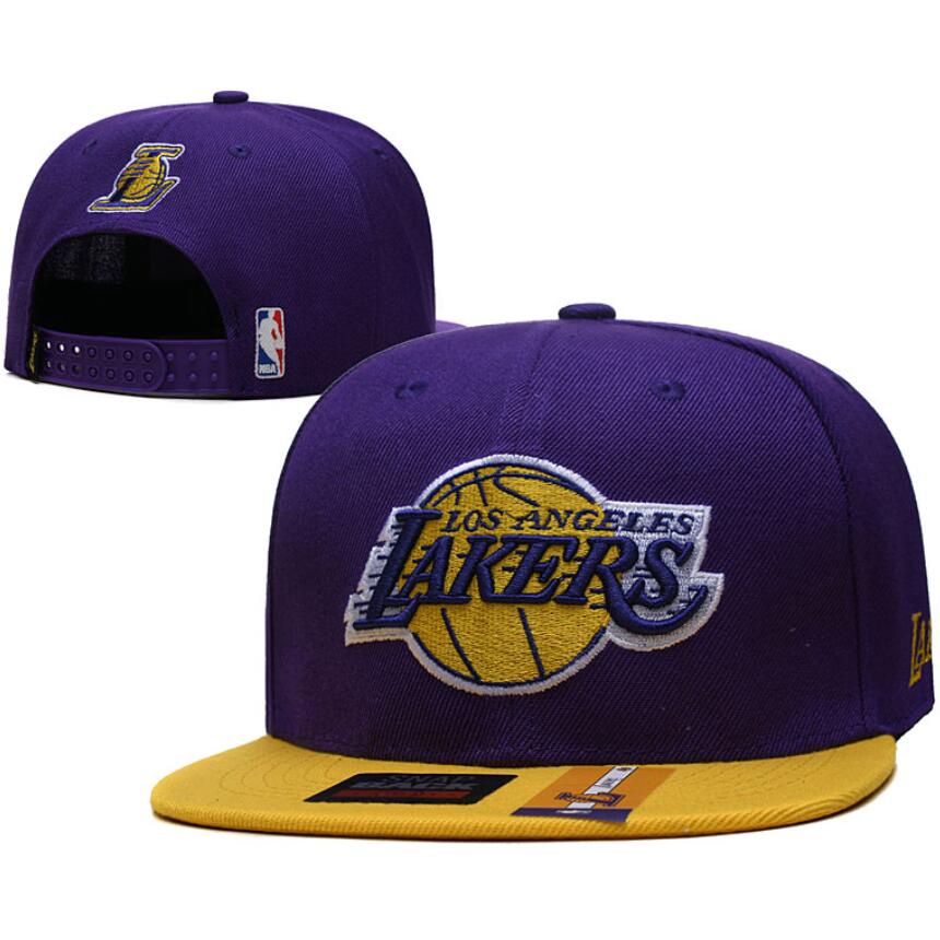 หมวกฮิปฮอป-nba-team-los-angeles-lakers-snapback-หมวกผ้าฝ้ายปรับได้-unisex-หมวกลําลอง