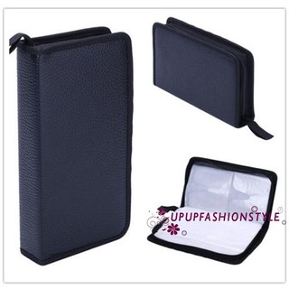 สินค้า TSH-Portable Faux Leather 80 แผ่นซีดีแผ่น DVD เก็บกระเป๋าใส่ CD ผู้ถือ Bag Case สีดำ
