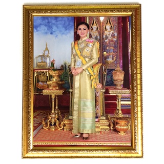 กรอบรูปสมเด็จพระนางเจ้าสุทิดากระจกพร้อมรูป ขนาด18*23นิ้ว บูชา เสริมฮวงจุ้ย เจริญรุ่งเรือง เสริมโชคลาภ หน้าที่การงาน มั่ง