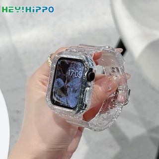 ภาพหน้าปกสินค้าสายนาฬิกาข้อมือ แบบใส แต่งกลิตเตอร์ สําหรับ Smart Watch Series 7 6 SE 5 4 iwatch 45 44 42 41 40 38 มม. ที่เกี่ยวข้อง