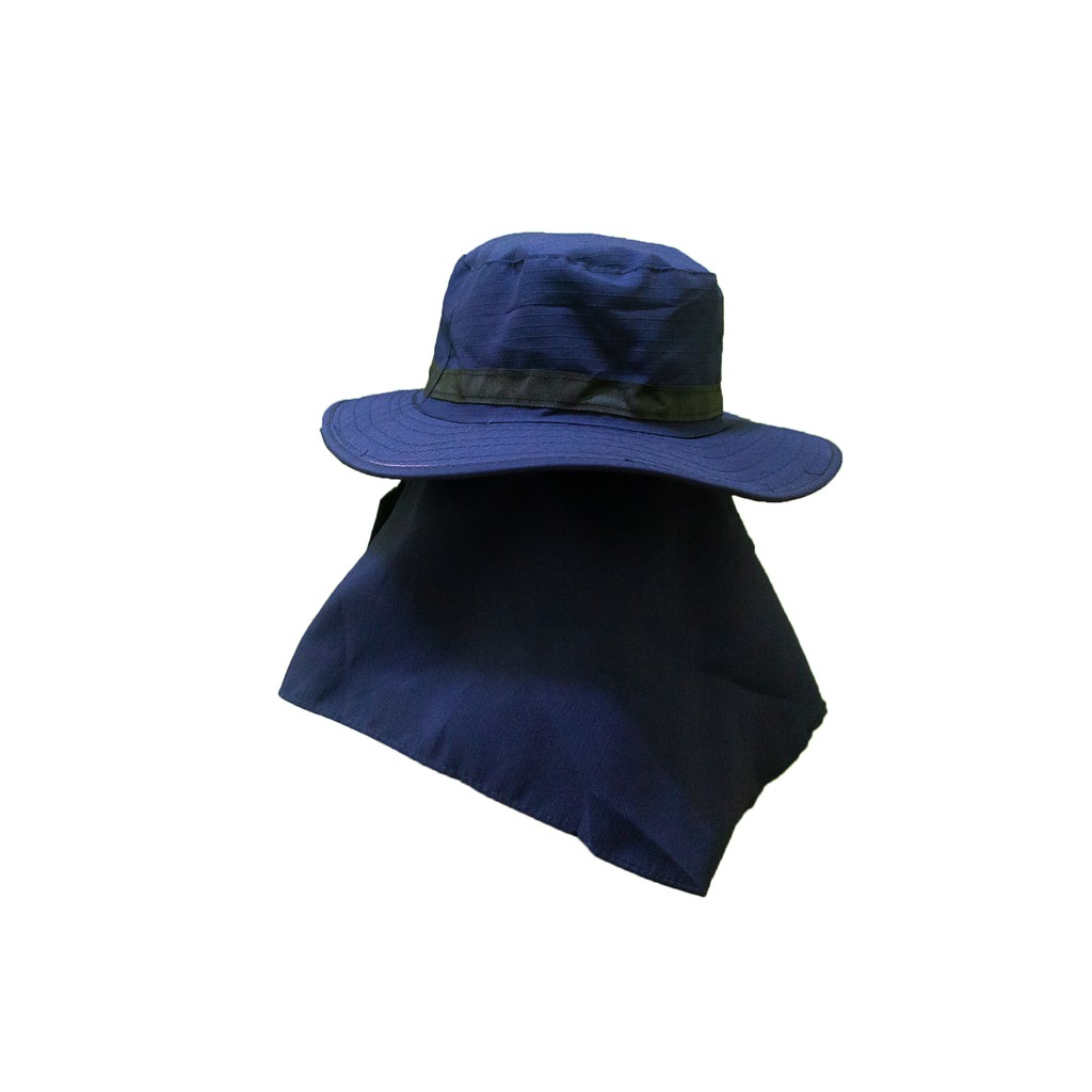 ภาพสินค้า️หมวกปีกผ้าคลุมปิดหน้า หมวกคลุมหน้า ️(สีน้ำเงิน) จากร้าน kapongbub บน Shopee ภาพที่ 4