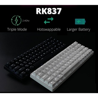 คีย์บอร์ดไร้สาย Royal Kludge 68Key RK837 RKG68 Backlit Bluetooth 2.4G Wireless Wired Rechargeable Mechanical Keyboard