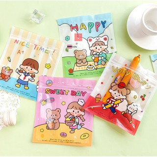 **พร้อมส่ง** ซองซิปล็อค ลายการ์ตูน น่ารัก ใส่ของได้จุใจ
