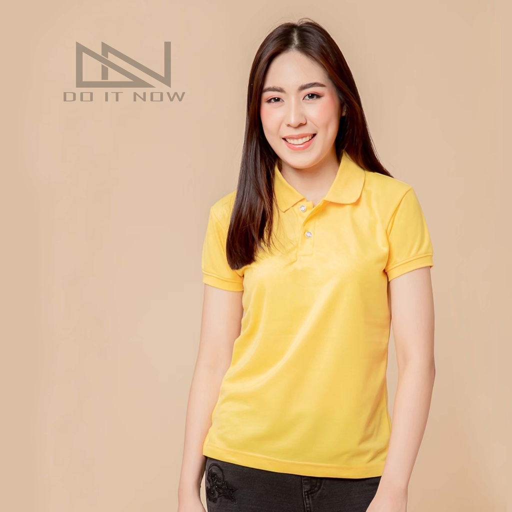 เสื้อโปโลแขนจั๊ม-สีเหลือง-หญิง-by-doitnow-สินค้าคุณภาพ-จากแห่งผลิตโดยตรง