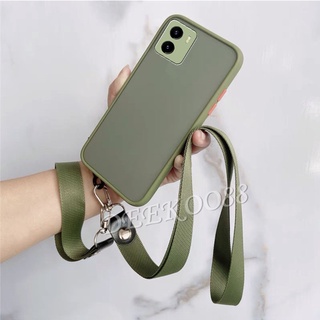 2021 New เคสโทรศัพท์ VIVO Y15S Y33S Y21 V23E V21 5G Y72 Y52 Y12A Y12S Y20S Y20sG Y20 Casing with Hand Strap and Neck Rope Camera Lens Protection Phone Case เคส วีโว่Y15s วีโว่V23e Transparent Matte Back Cover