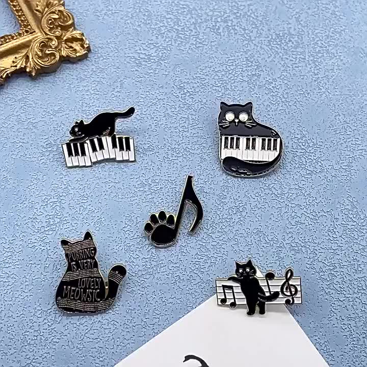 pinkcool-เข็มกลัด-โลหะผสม-ลายการ์ตูนแมวเล่นเปียโน-เครื่องประดับ-สําหรับติดเสื้อผ้า-กระเป๋าเป้สะพายหลัง