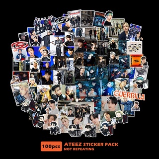 สติกเกอร์ ATEEZ THE WORLD EP.1 : MOVEMENT สําหรับติดตกแต่งไดอารี่ กระเป๋าเดินทาง 100 ชิ้น ต่อชุด