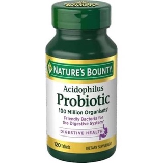 Exp.03/24 Natures Bounty Acidophilus Probiotic Tablets - มี120,100 แคปซูล (ขวดเขียว)