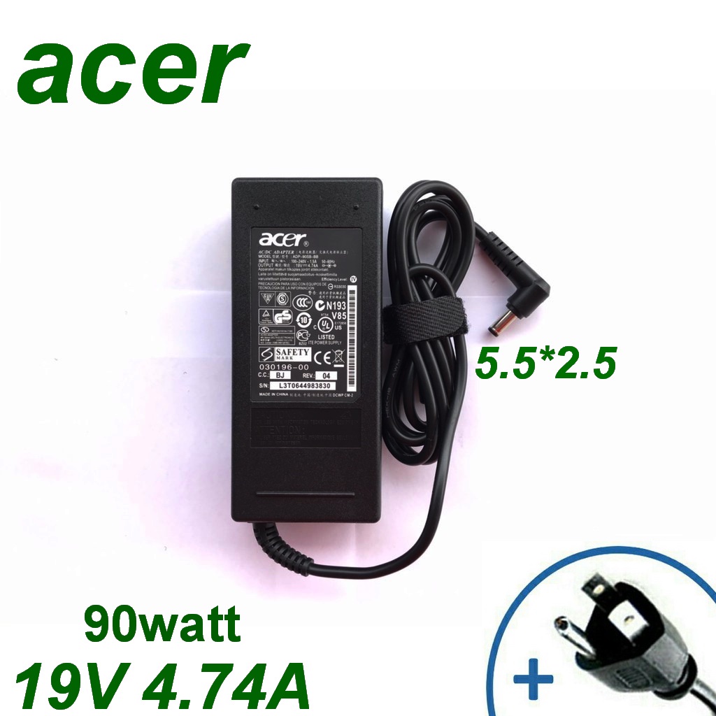 adapter-acer-19v-4-74a-5-5x2-5mm-สายชาร์จโน๊ตบุ๊ค-สายชาร์จ-ที่ชาร์แบตเตอรี่-battery-สายชาร์จโน๊ตบุ๊คราคาถูก-สายชาร์จโน๊ต