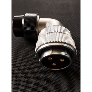 คอนเนคเตอร์ต่อสายไฟ WF28 3pole #6sqmm 50A, cable OD.10.5-12.5 mm Angle connector IP55 WF28J3TW male poles