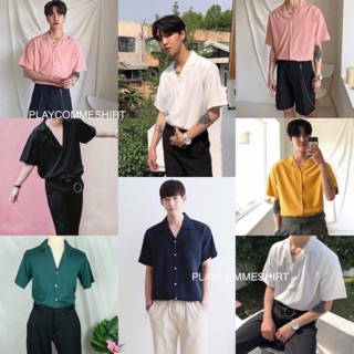 สินค้า S1: เสื้อเชิ้ตแขนสั้น สีพื้น สไตล์เกาหลี เสื้อเชิ้ตชาย/หญิง มีไซส์ M L XL 2XL พร้อมส่งเลย! ผ้าดีราคาถูก พร้อมส่งเลย!