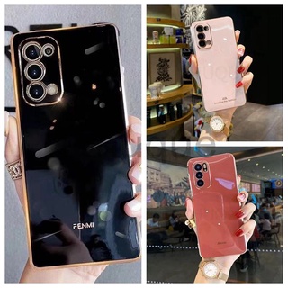 กรณี OPPO A54 4G Reno6 5G A73 5G A15 A15S A3S A12E F9 F9Pro A31 2020 A83 Reno4Z 5G Reno2F Reno2Z Reno6Pro Reno6ProPlus Reno4SE Reno5ProPlus แฟชั่นตรงขอบ 90° ป้องกันกรณีโทรศัพท์มือถือ【B】