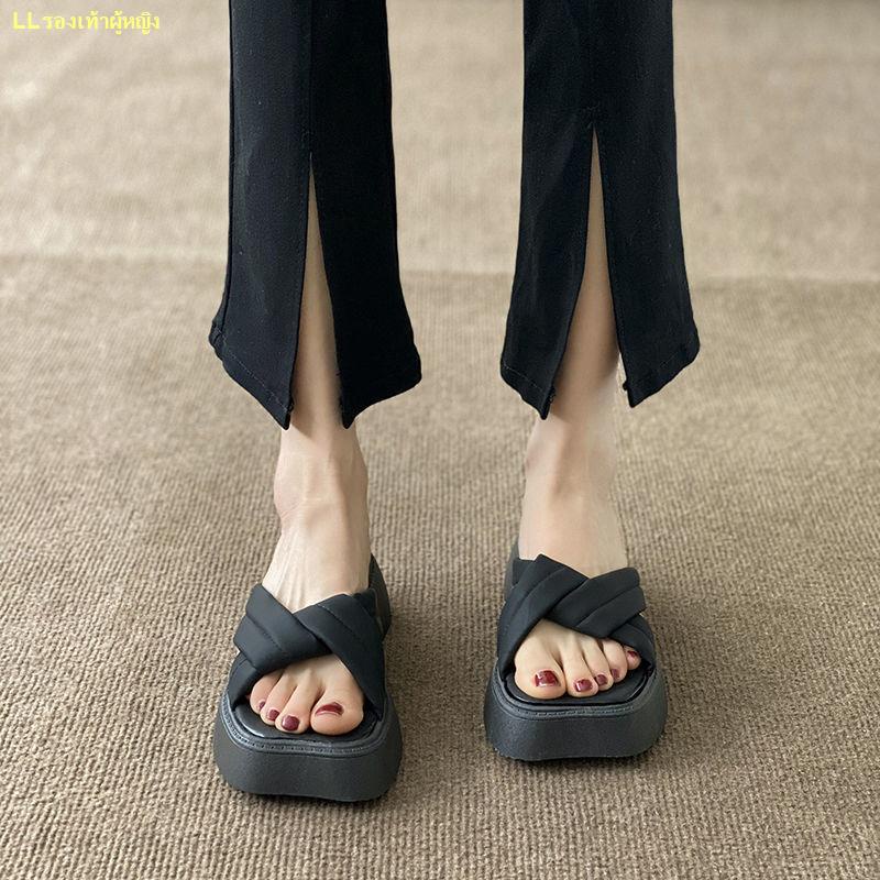 spot-รองเท้าแตะคำเดียวด้านล่างหนาผู้หญิงสวมรองเท้าแตะมัฟฟินสไตล์ข้ามฝรั่งเศสสไตล์ใหม่-2022-และรองเท้าแตะ-tide