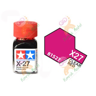 สินค้า สีสูตรน้ำมัน Tamiya Enamel X27 Clear Red 10ml
