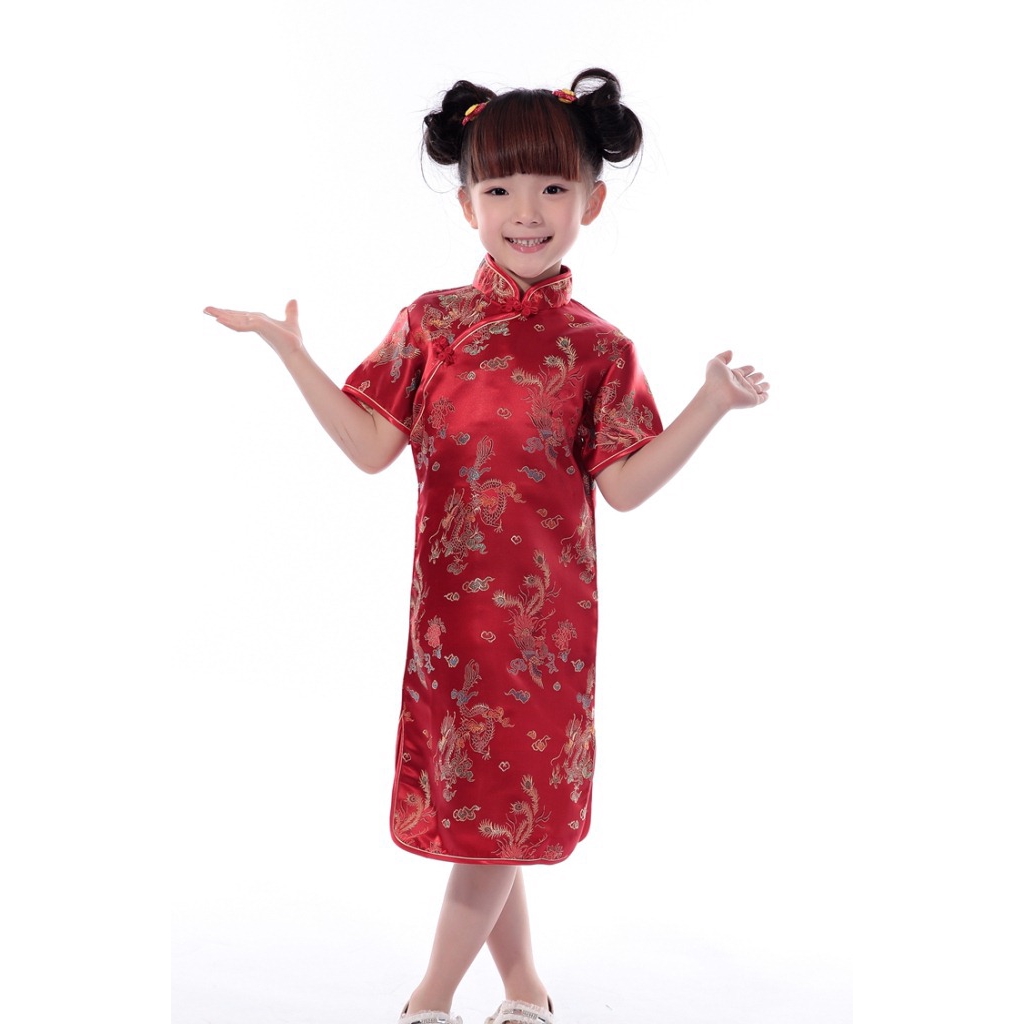 ภาพหน้าปกสินค้าxiaohai-2 (เด็ก) ชุดกี่เพ้าแขนสั้นสไตล์จีน จากร้าน commodity.city5528 บน Shopee