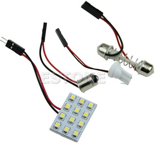 โคมไฟ 12 LED 3528 SMD สีขาวสำหรับติดตกแต่งภายในรถยนต์