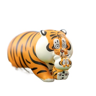 Fat Tiger Panghu with Baby Series Blind Box ของเล่น Trendy Play อะนิเมะรูปตุ๊กตาน่ารักตุ๊กตา Surprise Bag Love Box สำหรั