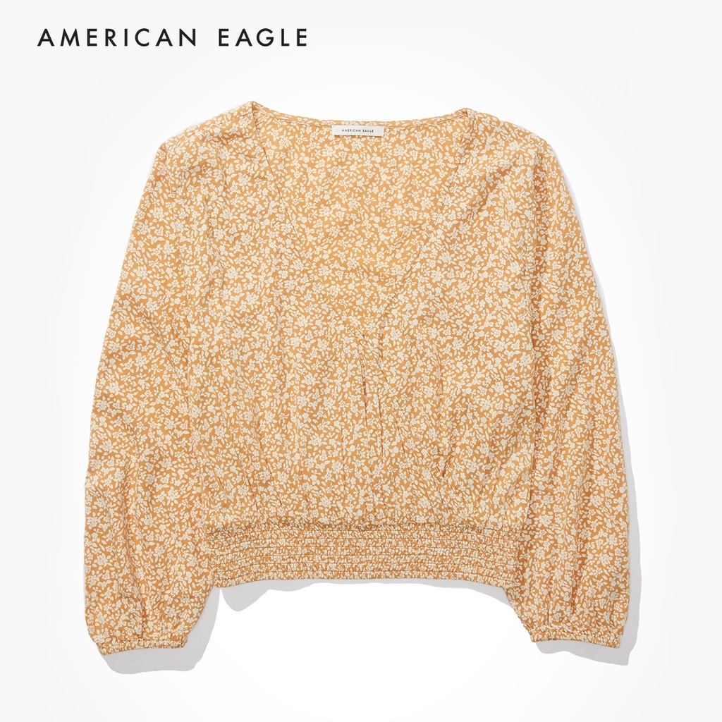 american-eagle-floral-wrap-front-blouse-เสื้อ-เบลาซ์-ผู้หญิง-ลายดอกไม้-ewsb-035-3554-704