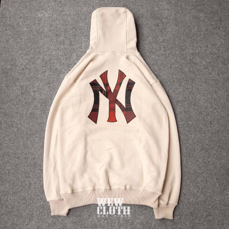 เสื้อแจ็กเก็ต-เสื้อกันหนาว-มีฮู้ด-mlb-yankes-cream-ป้ายแท็กเต็มตัว-และป้ายฉลาก