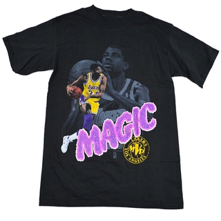 ผ้าฝ้าย 100%COTTONGildan -   90s Vintage Magic Johnson Los Angeles Mens T Shirt Reprint All Size S-4XL A1349 z7XK sizes