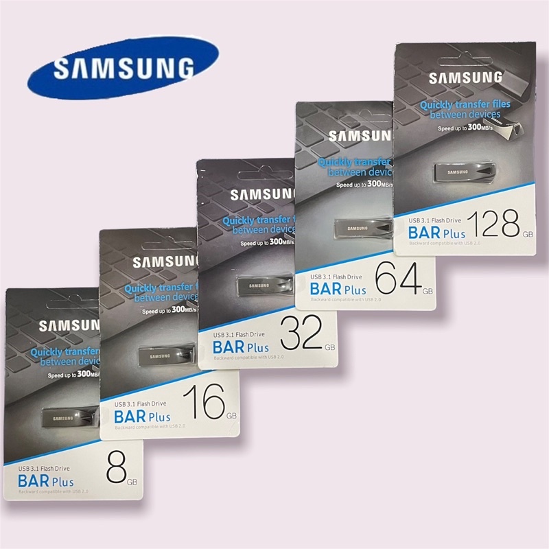 ภาพหน้าปกสินค้าSamsung แฟลชไดรฟ์ FD แบบโลหะ USB 3.1 Flash Drive BAR Plus มี8GB 16GB 32GB 64GB 128GB ความเร็ว300MB/S มีของพร้อมส่ง